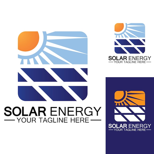 Vibrant Solar Energy Emblem Collection with Scenic Landscape | Jiffy ...