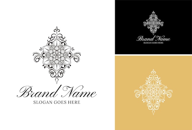 Elegant Ornamental Emblem with Intricate Floral Patterns | Jiffy Designs