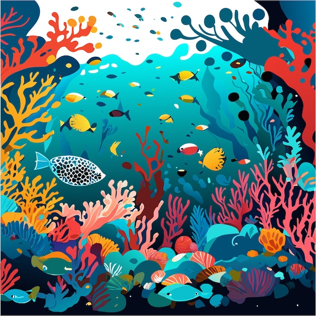 Vibrant Underwater Coral Reef Teeming with Diverse Marine Life | Jiffy ...