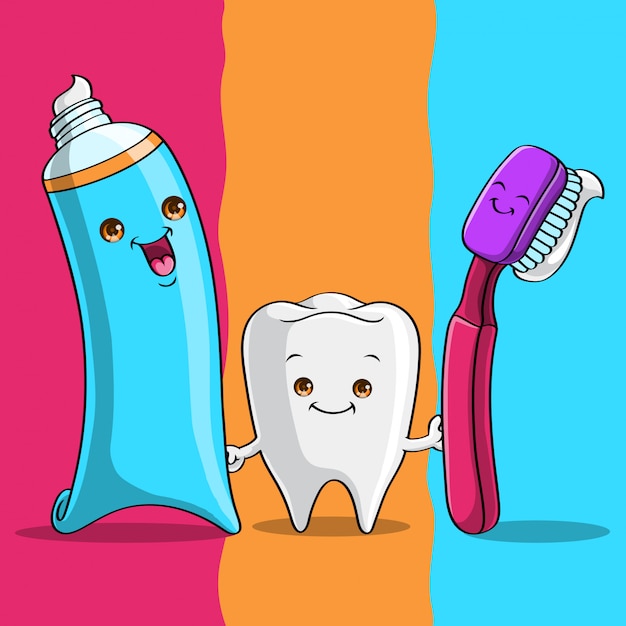 Cheerful Dental Hygiene Tools on Vibrant Background | Jiffy Designs