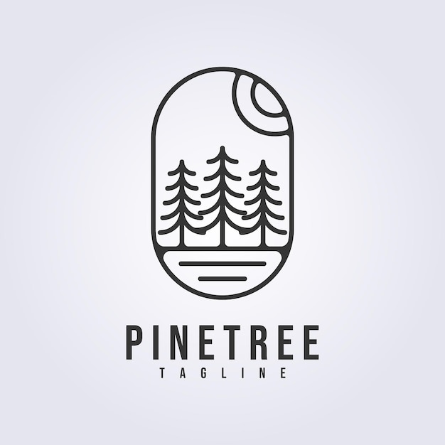 Minimalist Pine Tree Emblem with Serene Landscape | Jiffy Designs