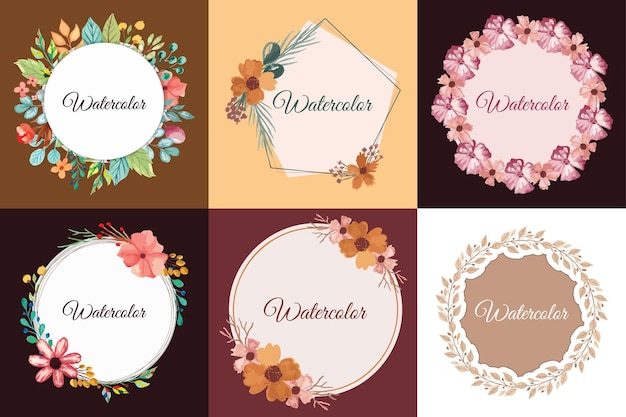 Vibrant Watercolor Floral Frames and Wreath Collection | Jiffy Designs