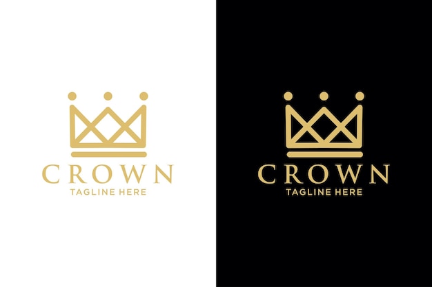 Elegant Golden Crown Logo with Tagline | Jiffy Designs