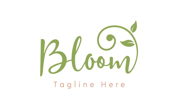 Elegant Green Bloom Floral Logo with Tagline Space | Jiffy Designs