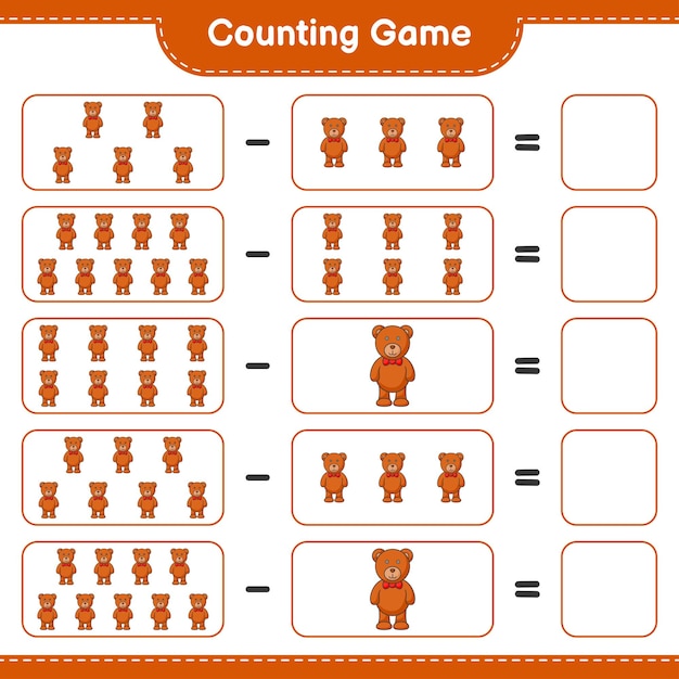 Adorable Teddy Bear Counting Game for Children Jiffy Designs