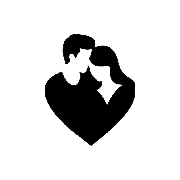 Embrace of Eternal Love: Silhouette Couple in Heart | Jiffy Designs