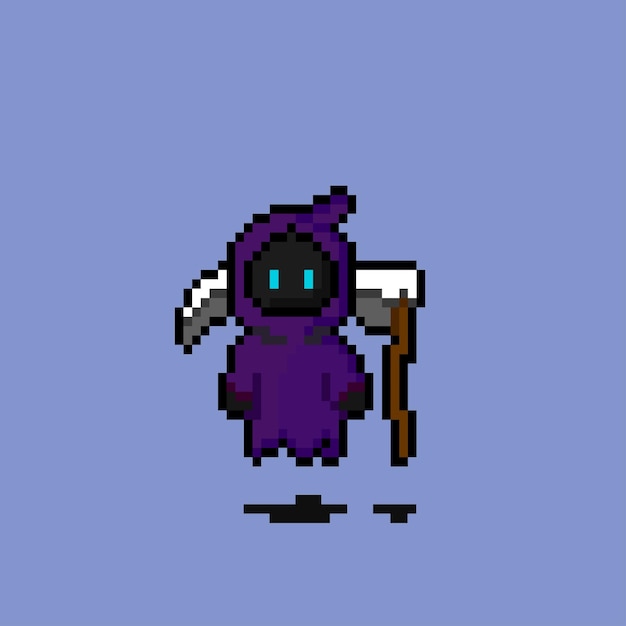 Mysterious Pixel Reaper Stands Tall in Vibrant Hues | Jiffy Designs