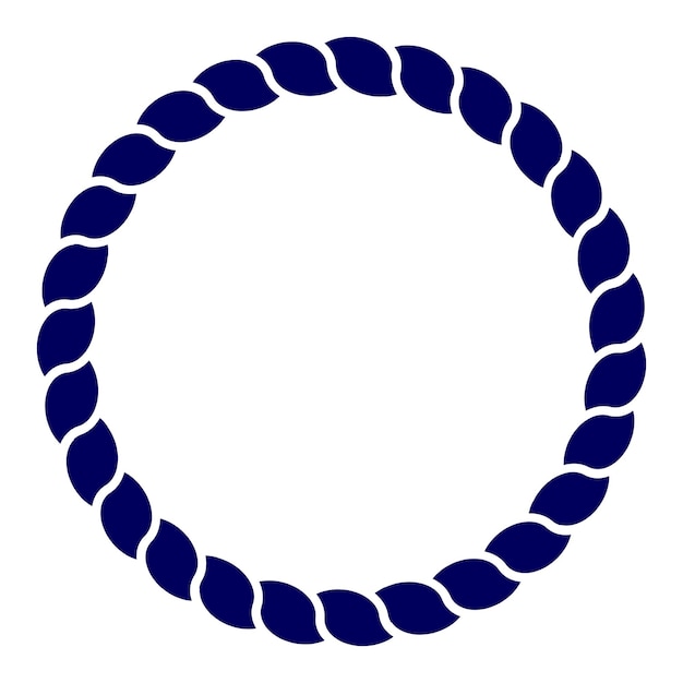Elegant Navy Blue Twisted Rope Circle Frame | Jiffy Designs