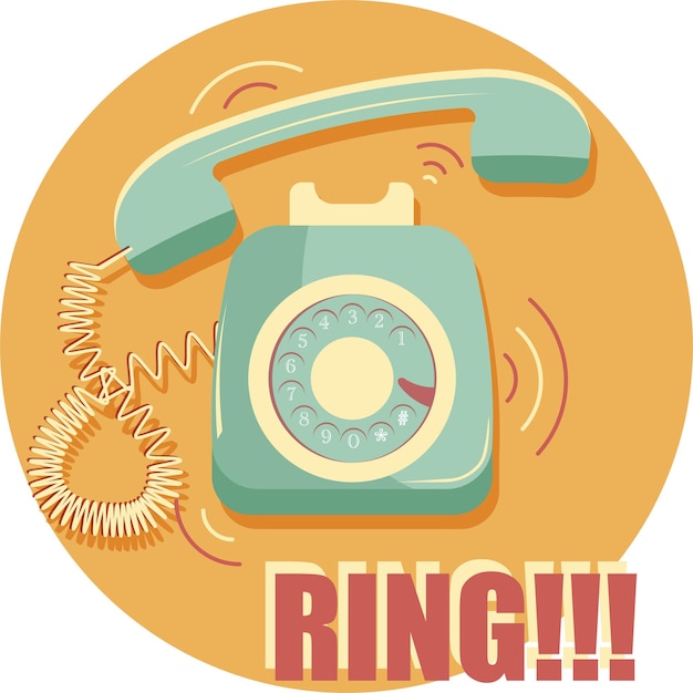 Retro Telephone Ringing with Vibrant Colors and Patterns | Jiffy Designs