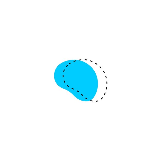 Vibrant Blue Pebble with Dotted Outline | Jiffy Designs