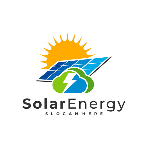 Cloud Solar Logo Vector Template, Creative Solar Panel Energy Logo ...