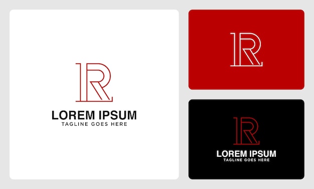 Elegant Monogram Design with Minimalist 'R' Symbol in Red | Jiffy Designs