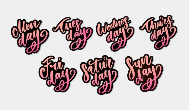 Vibrant Handwritten Weekday Lettering Designs | Jiffy Designs
