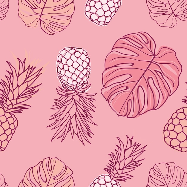 Vibrant Tropical Foliage and Pineapple Pattern | Jiffy Designs