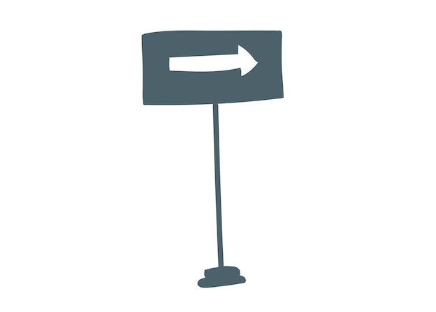 Minimalist Directional Road Sign with White Arrow | Jiffy Designs