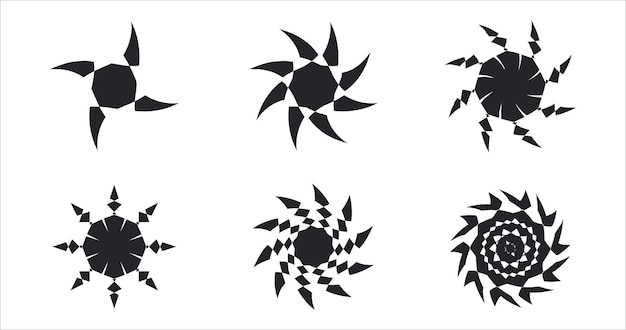Striking Geometric Pinwheel Silhouettes in Monochrome Design | Jiffy ...