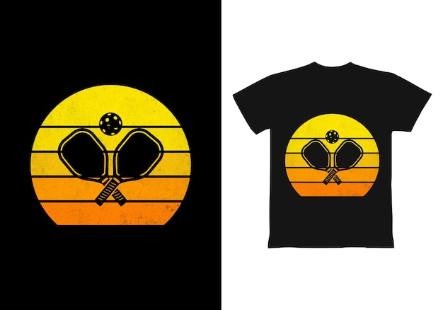 Retro Sunset Racket Sports Icon for Apparel Design | Jiffy Designs