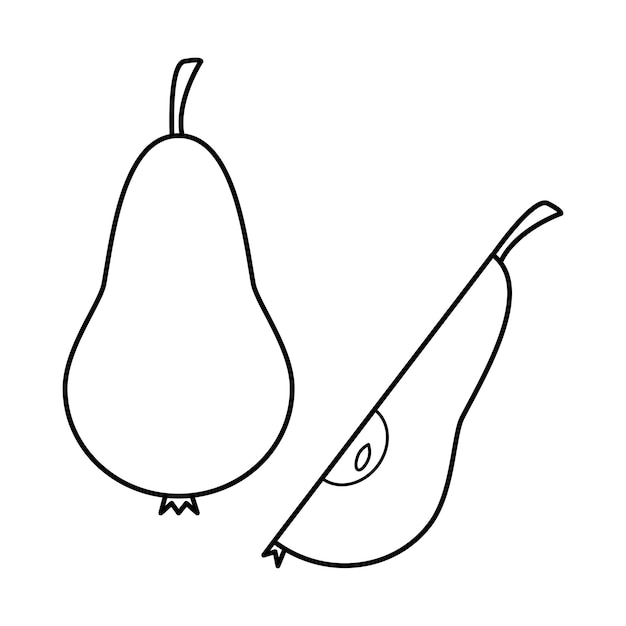 Minimalist Outline Pear Pair Illustration | Jiffy Designs