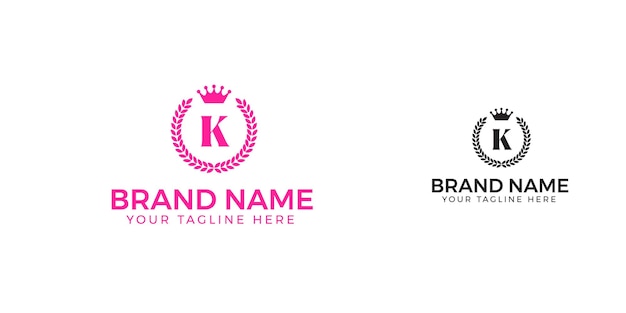 Regal Monogram Logos with Elegant Laurel Wreaths and Crowns | Jiffy Designs