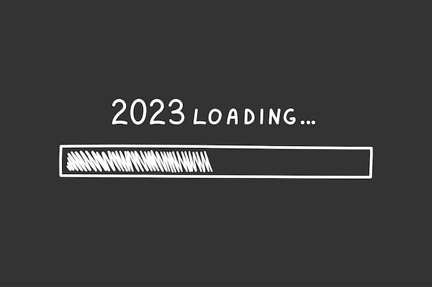 Chalkboard Loading Screen with 2023 Text and Progress Bar | Jiffy Designs