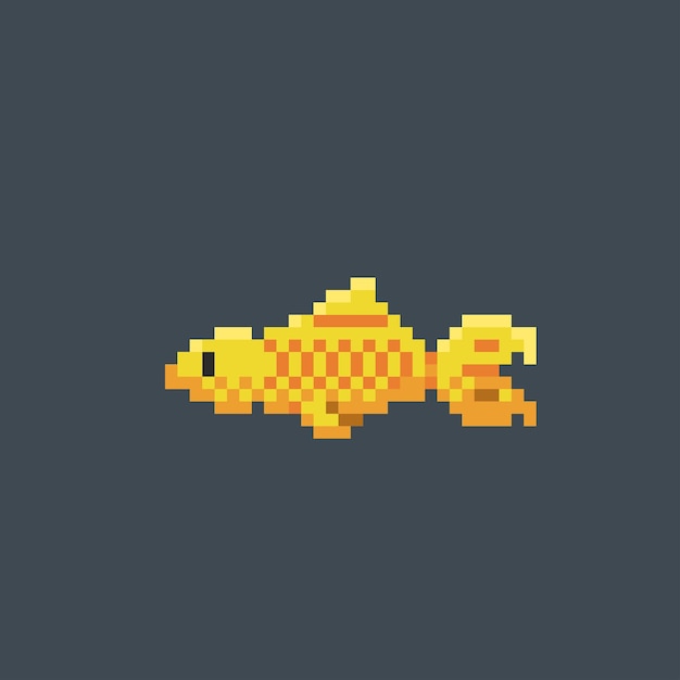 Vibrant Pixel Art Goldfish Swimming in the Deep | Jiffy Designs