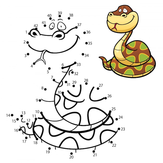Charming Cartoon Snake: Connect the Dots and Discover the Playful ...