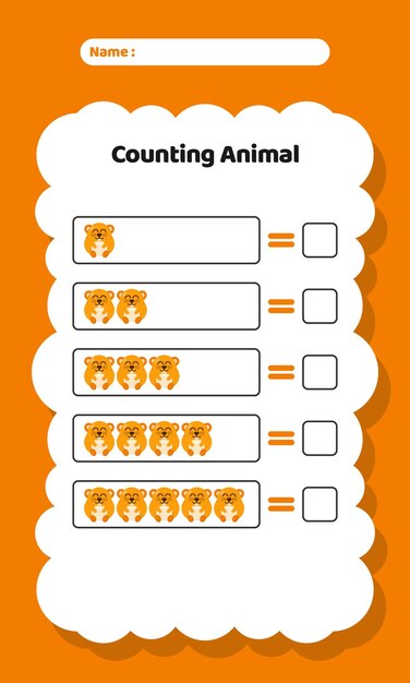 Cute Cartoon Lions in Counting Exercise for Children | Jiffy Designs