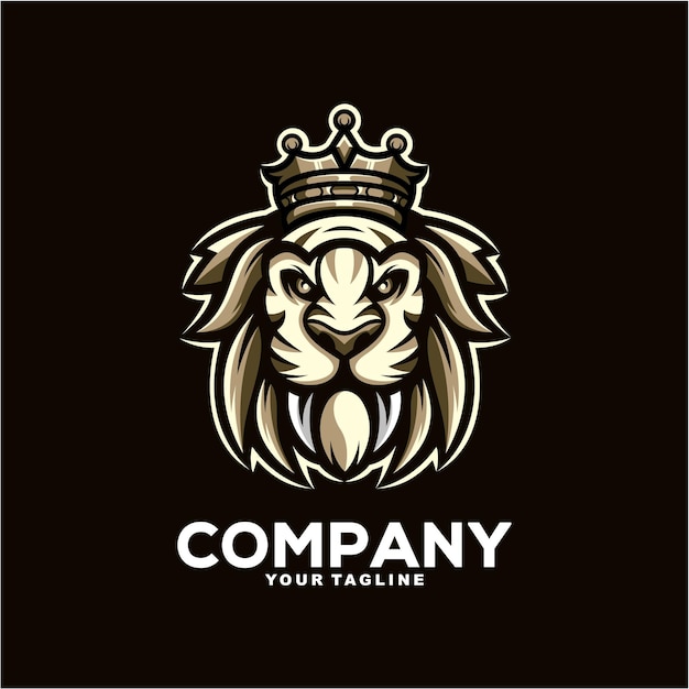 Majestic Lion Emblem with Regal Crown and Company Tagline | Jiffy Designs