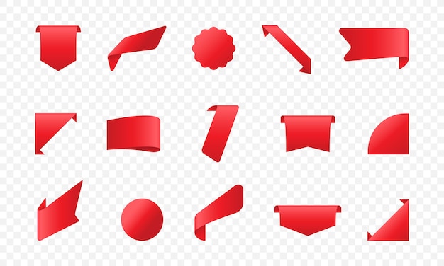Vibrant Red Ribbons, Banners, and Shapes for Versatile Designs | Jiffy ...