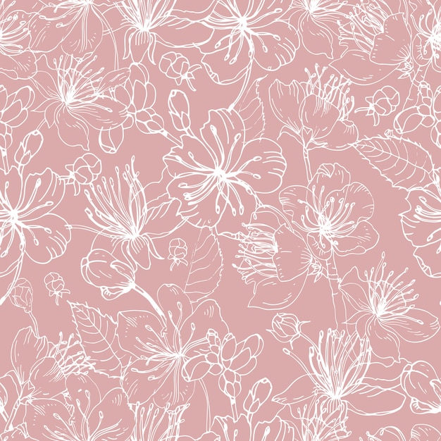 Delicate Floral Bloom Pattern in Soft Pink Hues | Jiffy Designs