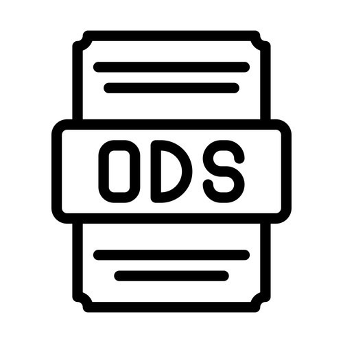 Ods Icons File Type. Spreadsheet Files Document Icon With Outline ...