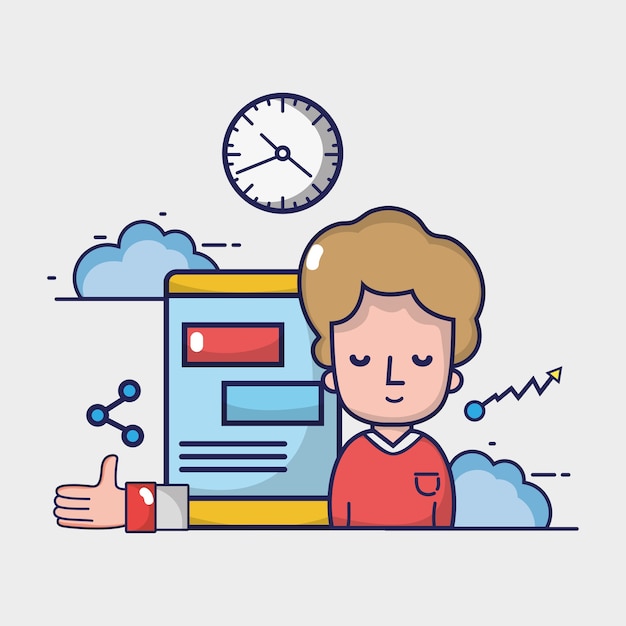 Frustrated Office Worker with Overloaded Computer and Clock | Jiffy Designs
