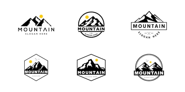 Diverse Mountain Landscape Logos and Badges Collection | Jiffy Designs