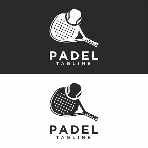 Minimalist Padel Racket Silhouette Logo Design | Jiffy Designs