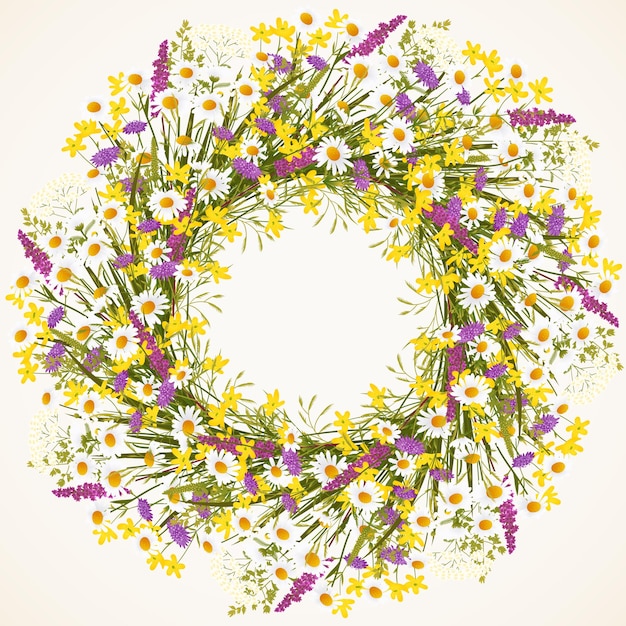 Vibrant Floral Wreath with Lush Wildflowers and Greenery | Jiffy Designs