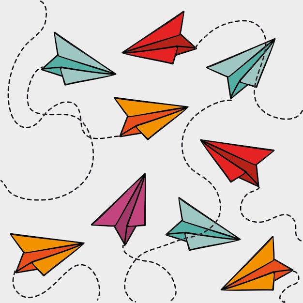 Vibrant Paper Airplane Collection: Soar Through Diverse Designs | Jiffy ...
