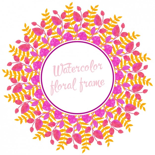 Vibrant Watercolor Floral Frame with Circular Text Space | Jiffy Designs