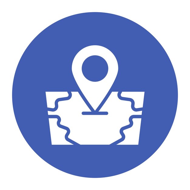 Detailed Map Pin Icon on Blue Background | Jiffy Designs