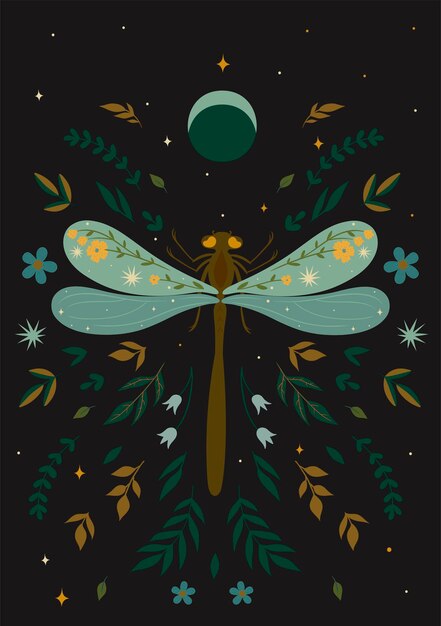 Enchanting Dragonfly Dances Under the Starry Night Sky | Jiffy Designs