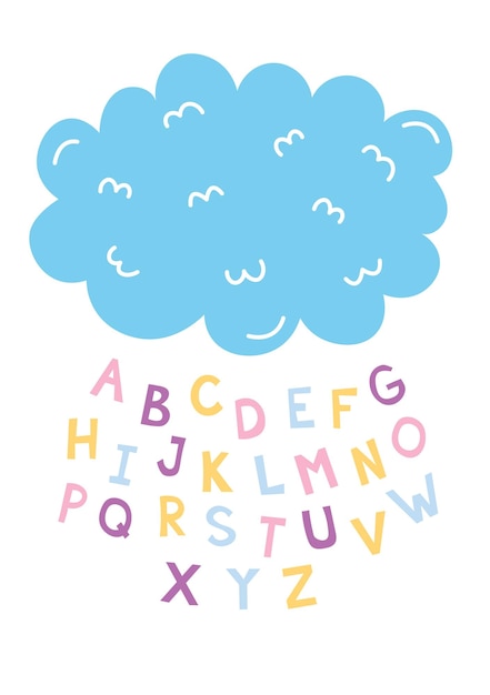 Whimsical Cloud Alphabet - Playful Pastel Letters in the Sky | Jiffy ...