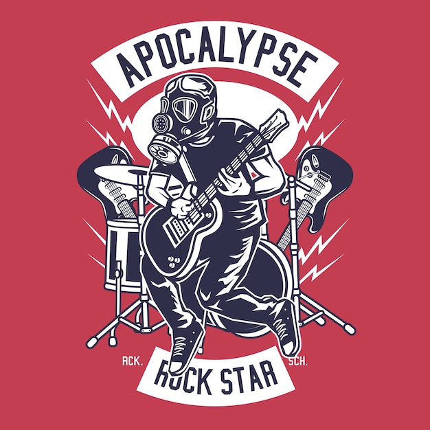 Apocalypse Rock Star Illustration with Skeleton Musician | Jiffy Designs