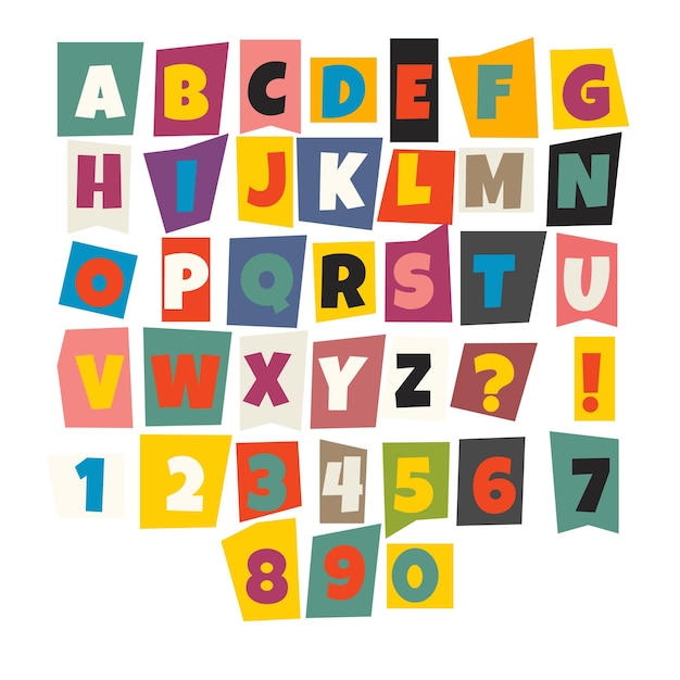 Colorful Alphabet and Number Collage with Playful Shapes | Jiffy Designs