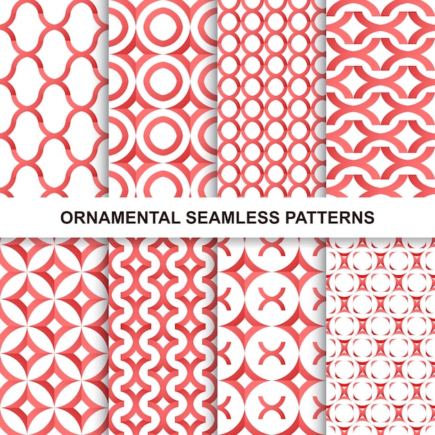 Vibrant Geometric Patterns in Crimson and White Tones | Jiffy Designs