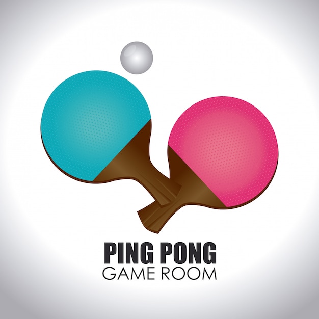 Vibrant Ping Pong Game Room Graphic with Abstract Paddles | Jiffy Designs