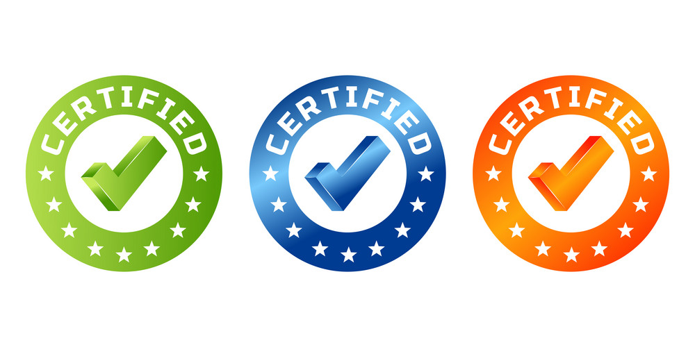 Certified Stamp, Sticker, Seal. Round Banner | Jiffy Designs