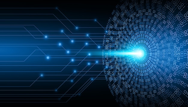 Futuristic Digital Tunnel with Glowing Blue Binary Code Vortex | Jiffy ...