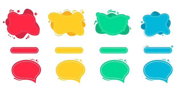 Vibrant Fluid Shapes with Stitched Borders and Playful Splashes | Jiffy ...