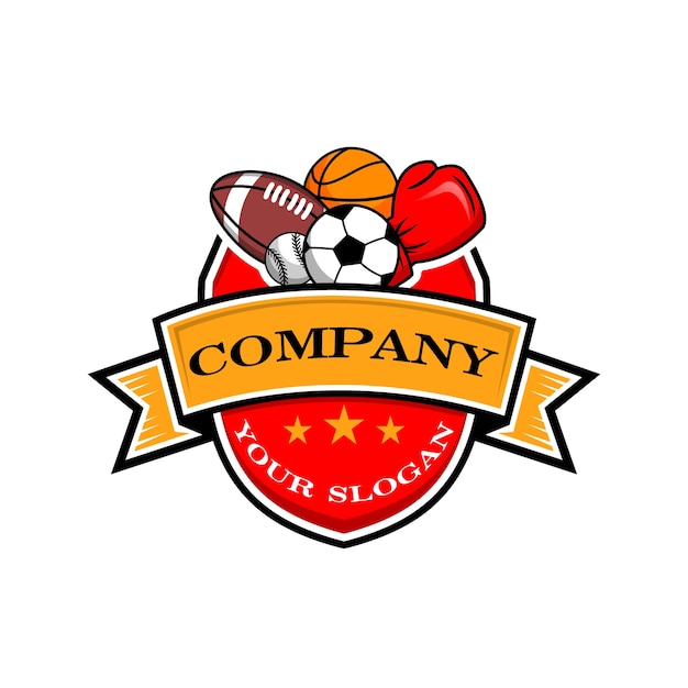 Vibrant Sports Logo with Company Banner and Sports Equipment | Jiffy ...