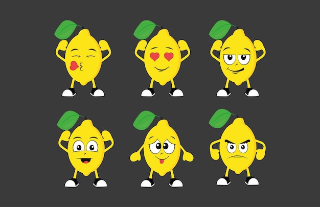 Vibrant Lemon Character Collection with Diverse Expressions | Jiffy Designs