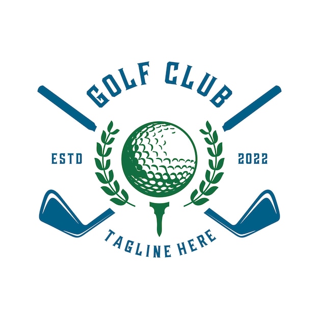 Stylish Golf Club Logo with Laurel Wreath and Clubs | Jiffy Designs